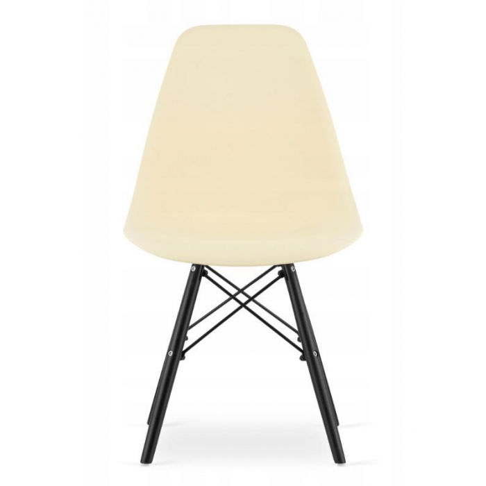 SET 4 SCAUNE STIL SCANDINAV, ARTOOL, OSAKA, PP, LEMN, CREM SI NEGRU, 46X54X81 CM [4]