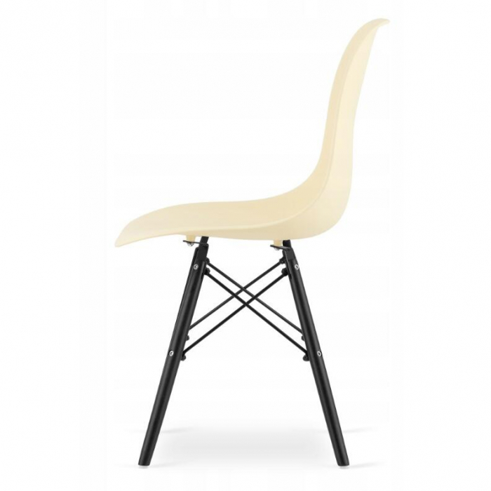 SET 4 SCAUNE STIL SCANDINAV, ARTOOL, OSAKA, PP, LEMN, CREM SI NEGRU, 46X54X81 CM [3]