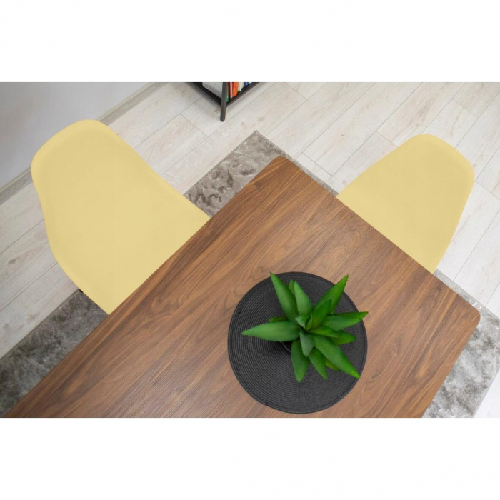 SET 4 SCAUNE STIL SCANDINAV, ARTOOL, OSAKA, PP, LEMN, CREM SI NEGRU, 46X54X81 CM [8]