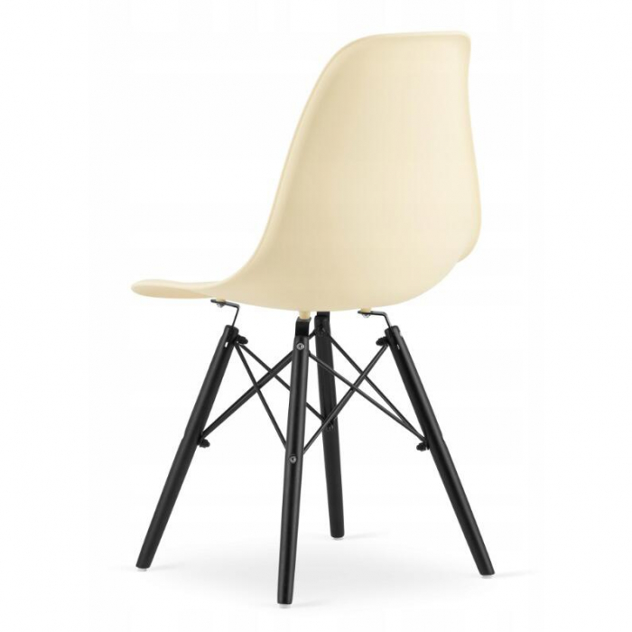 SET 4 SCAUNE STIL SCANDINAV, ARTOOL, OSAKA, PP, LEMN, CREM SI NEGRU, 46X54X81 CM [5]