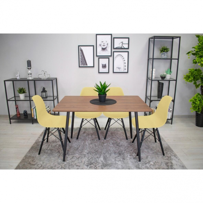 SET 4 SCAUNE STIL SCANDINAV, ARTOOL, OSAKA, PP, LEMN, CREM SI NEGRU, 46X54X81 CM [11]
