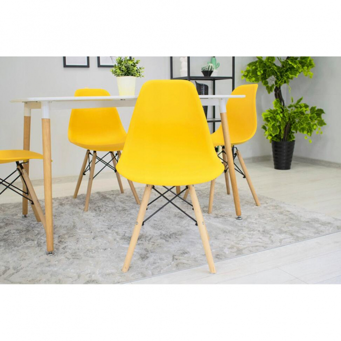 SCAUN STIL SCANDINAV, ARTOOL, OSAKA, PP, LEMN, GALBEN, 46X54X81 CM [2]