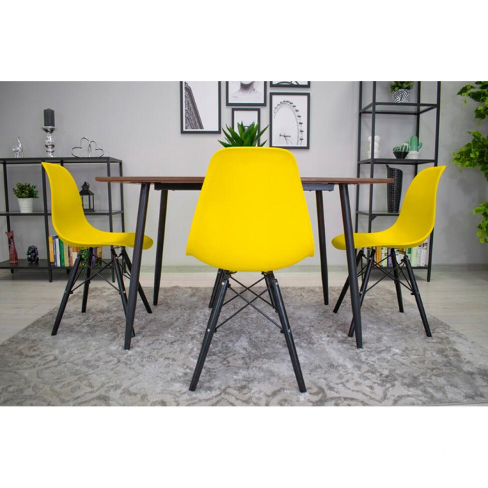 SCAUN STIL SCANDINAV, ARTOOL, OSAKA, PP, LEMN, GALBEN SI NEGRU, 46X54X81 CM [11]