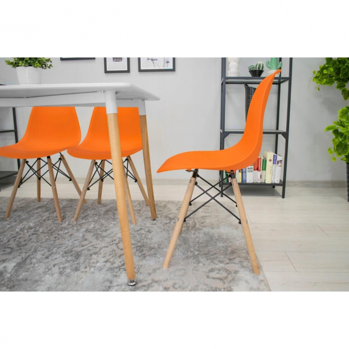 SCAUN STIL SCANDINAV, ARTOOL, OSAKA, PP, LEMN, PORTOCALIU SI NATUR, 46X54X81 CM [9]