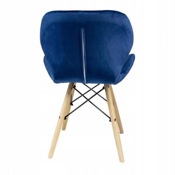 SCAUN STIL SCANDINAV, CATIFEA, LEMN, ALBASTRU, 46X50X73 CM, VELVET [2]