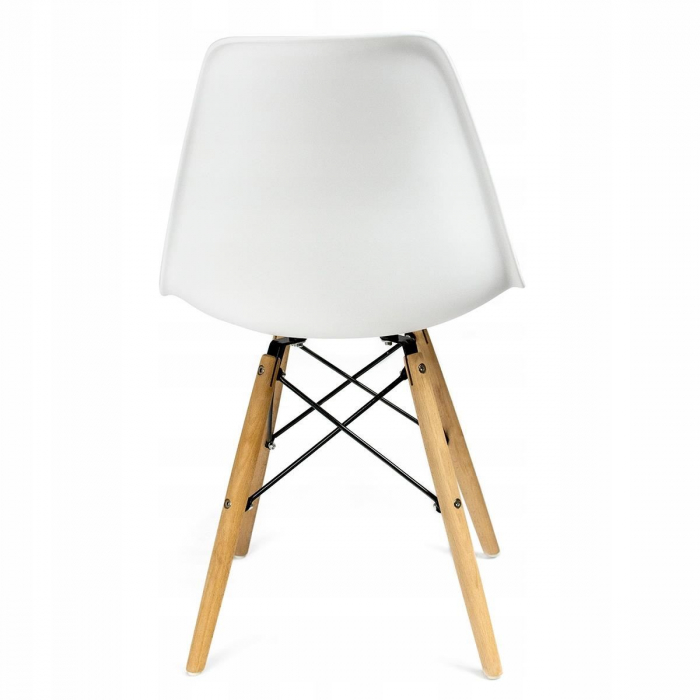 SCAUN STIL SCANDINAV, PLASTIC, LEMN, ALB, 46X52X81 CM, EVA [7]