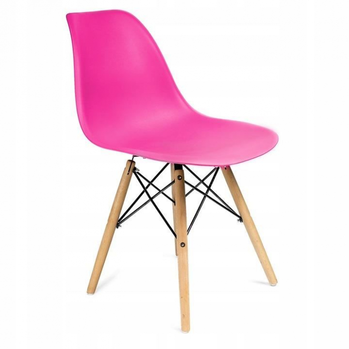 SCAUN STIL SCANDINAV, PLASTIC, LEMN, ROZ, 45X55X79.5 CM, EVA [8]