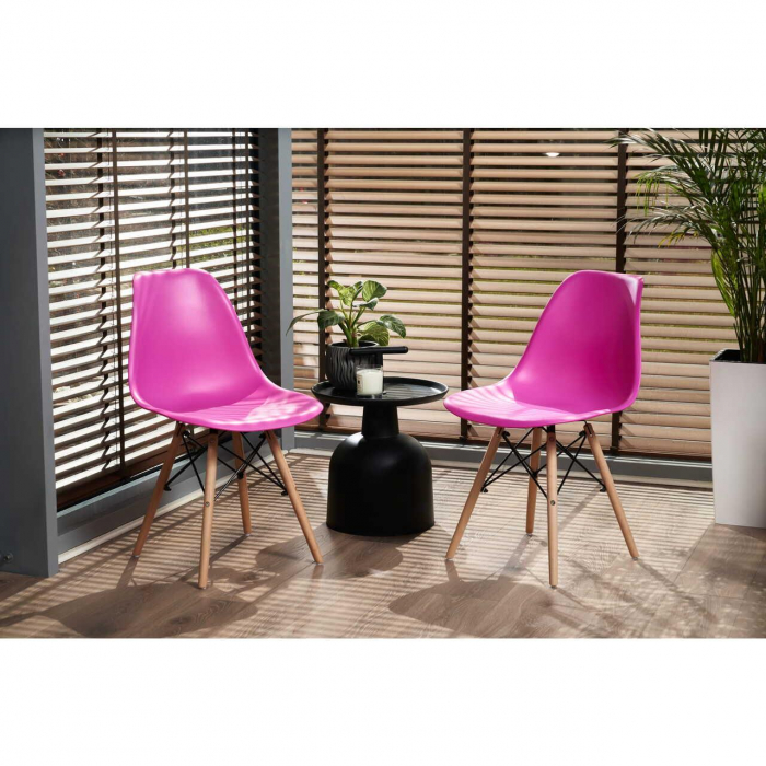 SCAUN STIL SCANDINAV, PLASTIC, LEMN, ROZ, 45X55X79.5 CM, EVA [11]