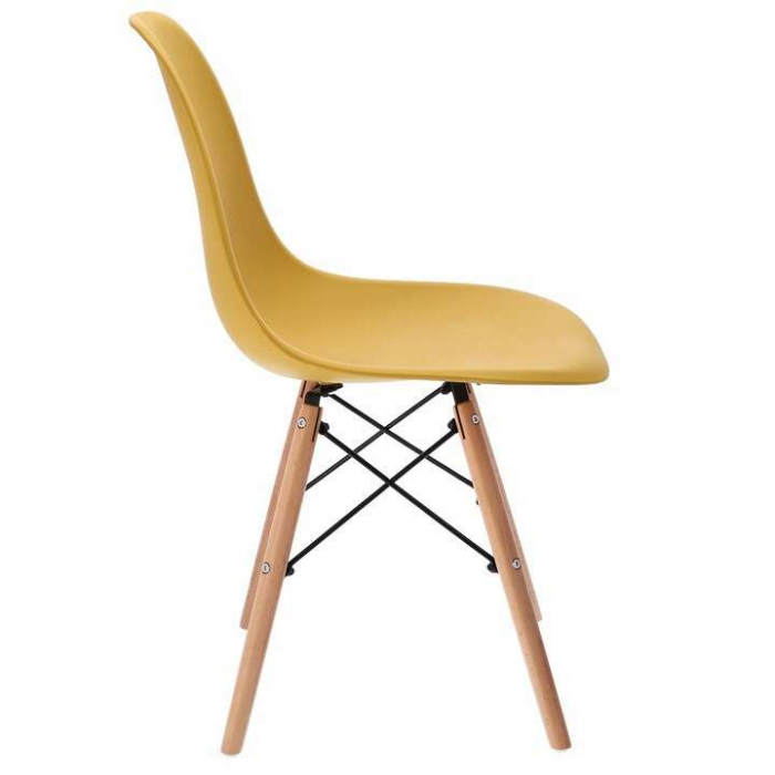 SCAUN STIL SCANDINAV, PLASTIC, METAL, LEMN, MUSTAR, 46X52X81 CM, EVA [2]