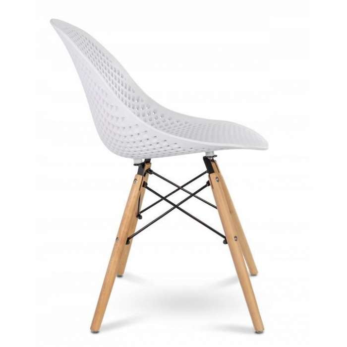 SCAUN STIL SCANDINAV, PP, LEMN, ALB, 45X56X77 CM, CAVA [6]