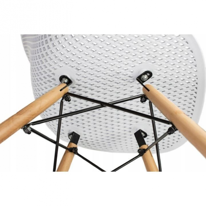 SCAUN STIL SCANDINAV, PP, LEMN, ALB, 45X56X77 CM, CAVA [3]