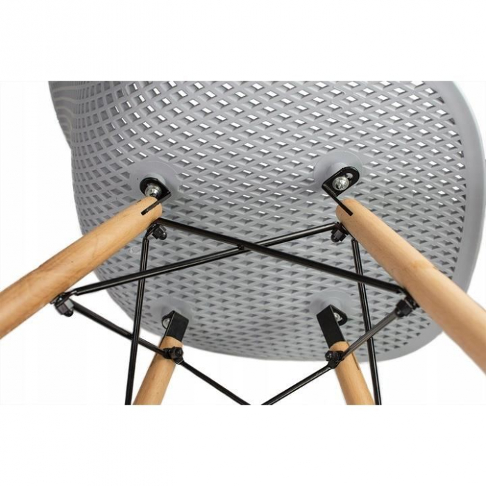 SCAUN STIL SCANDINAV, PP, LEMN, GRI, 45X56X77 CM, CAVA [3]