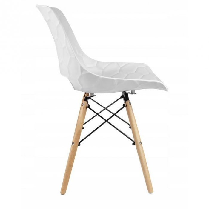 SCAUN STIL SCANDINAV, PP, LEMN, MAX 100 KG, ALB, 45X55X78 CM, LARS [7]