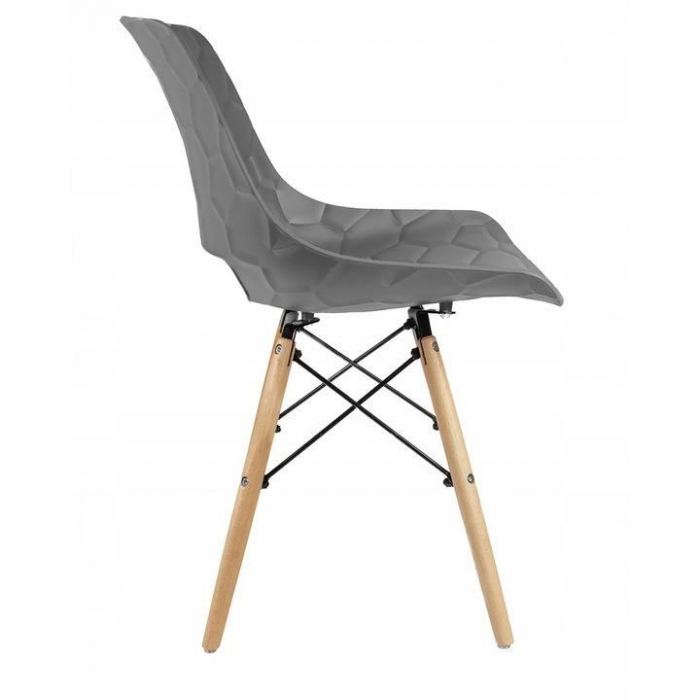 SCAUN STIL SCANDINAV, PP, LEMN, MAX 100 KG, GRI, 45X55X78 CM, LARS [4]