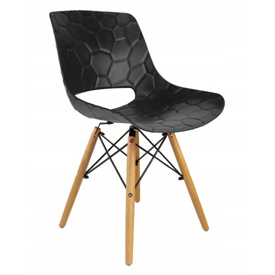 SCAUN STIL SCANDINAV, PP, LEMN, MAX 100 KG, NEGRU, 45X55X78 CM, LARS [1]
