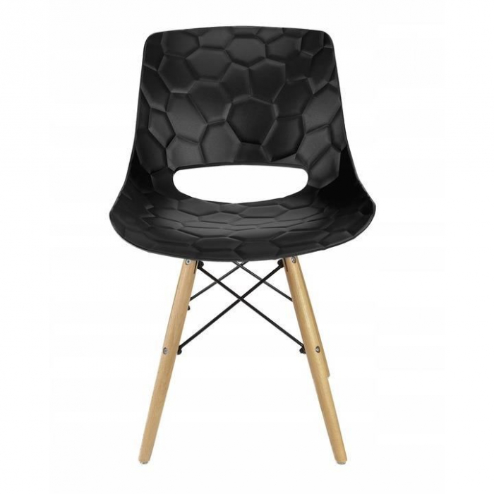 SCAUN STIL SCANDINAV, PP, LEMN, MAX 100 KG, NEGRU, 45X55X78 CM, LARS [5]