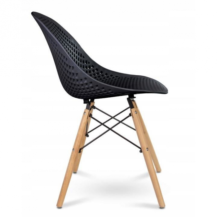 SCAUN STIL SCANDINAV, PP, LEMN, NEGRU, 45X56X77 CM, CAVA [5]