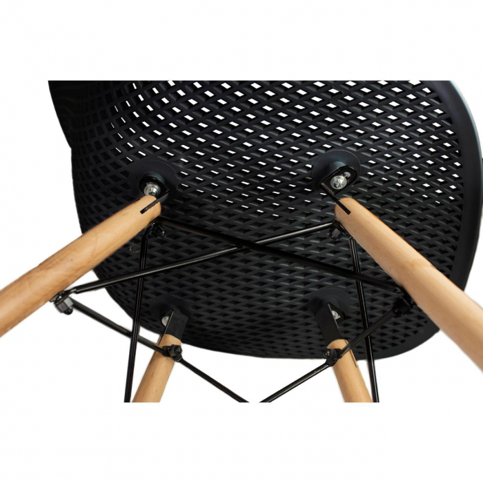 SCAUN STIL SCANDINAV, PP, LEMN, NEGRU, 45X56X77 CM, CAVA [2]