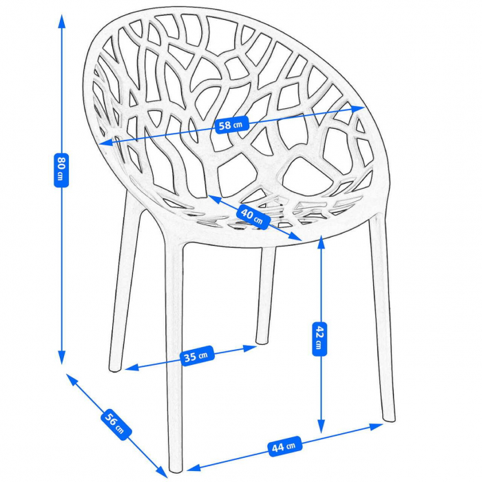 SCAUN TERASA/BISTRO, JUMI, ALBERO, PP, GRI, 58X56X80 CM [4]
