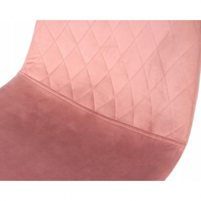 SCAUN TIP SCANDINAV, CATIFEA, MODEL CUSATURA IN FATA, ROZ SI NATUR, MAX 100 KG, 44X52X85 CM, VIGO [3]