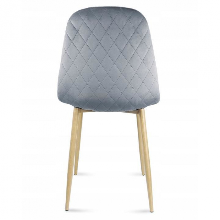 SCAUN TIP SCANDINAV, CATIFEA, MODEL CUSATURA PE SPATE, GRI SI NATUR, MAX 100 KG, 44X52X85 CM, VIGO [4]