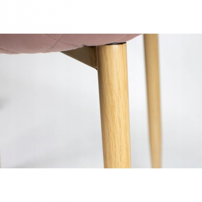 SCAUN TIP SCANDINAV, CATIFEA, MODEL CUSATURA PE SPATE, ROZ SI NATUR, MAX 100 KG, 44X52X85 CM, VIGO [2]