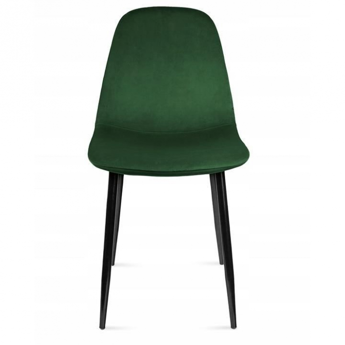 SCAUN TIP SCANDINAV, CATIFEA, MODEL CUSATURA PE SPATE, VERDE INCHIS SI NEGRU, MAX 100 KG, 44X52X85 CM, VIGO [5]