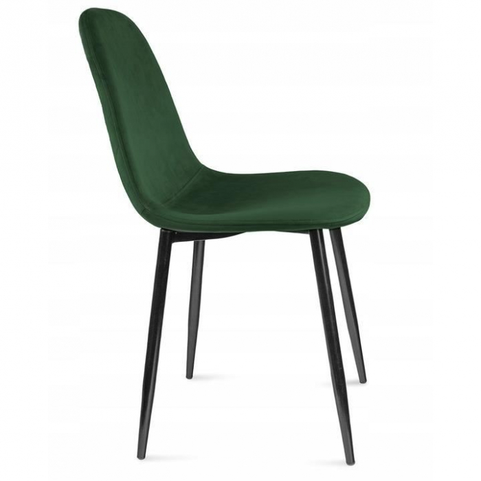 SCAUN TIP SCANDINAV, CATIFEA, MODEL CUSATURA PE SPATE, VERDE INCHIS SI NEGRU, MAX 100 KG, 44X52X85 CM, VIGO [6]