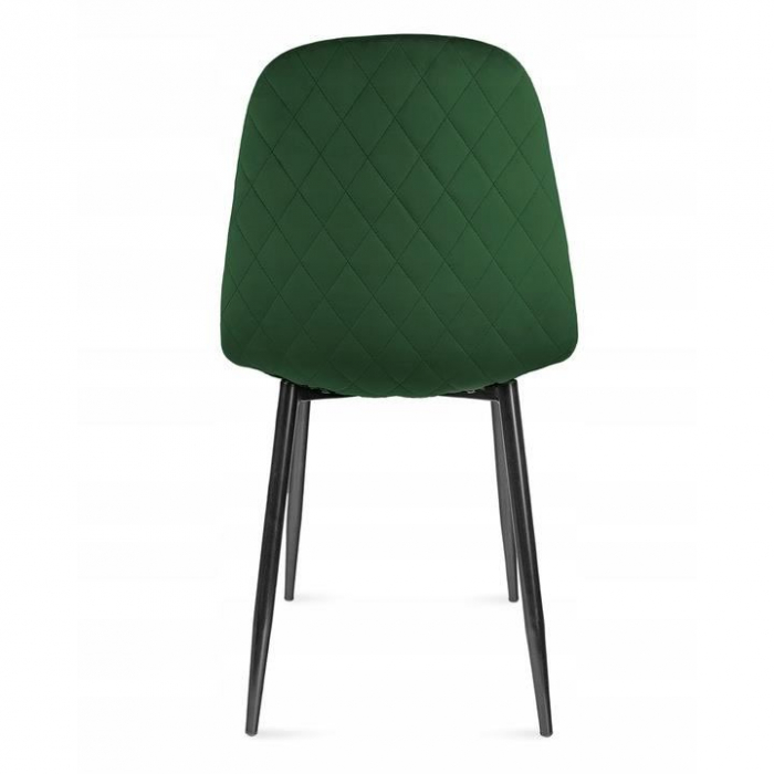 SCAUN TIP SCANDINAV, CATIFEA, MODEL CUSATURA PE SPATE, VERDE INCHIS SI NEGRU, MAX 100 KG, 44X52X85 CM, VIGO [4]