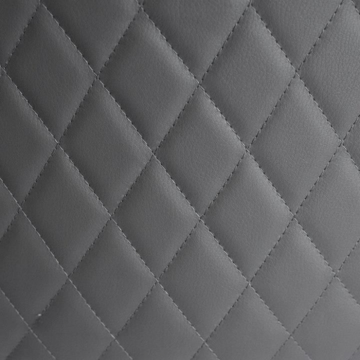 SCAUN TIP SCANDINAV, TAPITAT, PIELE ECOLOGICA, MODEL CUSATURA PE SPATE, GRI SI NEGRU, MAX 100 KG, 44X52X85 CM, VIGO [3]