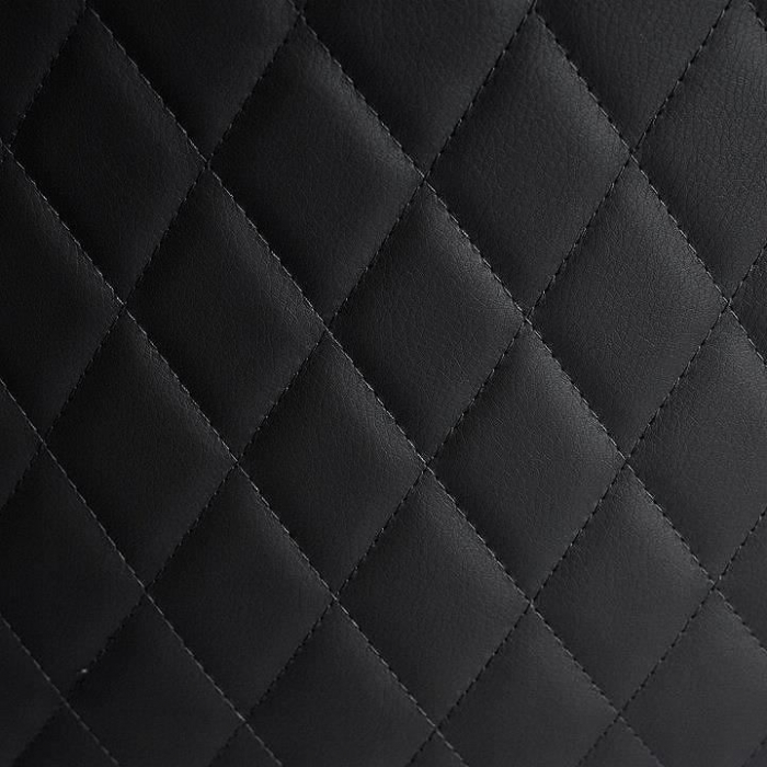 SCAUN TIP SCANDINAV, TAPITAT, PIELE ECOLOGICA, MODEL CUSATURA PE SPATE, NEGRU, MAX 100 KG, 44X52X85 CM, VIGO [6]