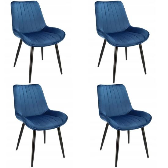 SCAUNE BUCATARIE/LIVING, CATIFEA, METAL, ALBASTRU, SET 4 BUC, 54X61X83 CM, VIVA [1]