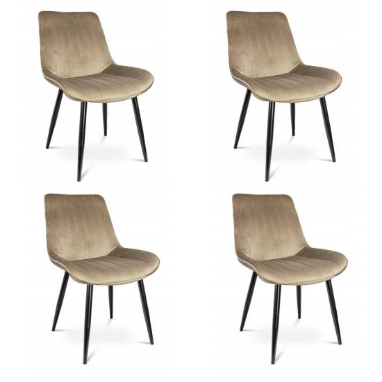 SCAUNE BUCATARIE/LIVING, CATIFEA, METAL, BEJ, SET 4 BUC, 54X61X83 CM, VIVA [1]