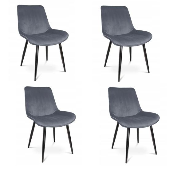 SCAUNE BUCATARIE/LIVING, CATIFEA, METAL, GRI, SET 4 BUC, 54X61X83 CM, VIVA [1]
