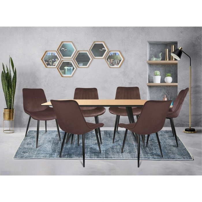 SCAUNE BUCATARIE/LIVING, CATIFEA, METAL, MARO, SET 4 BUC, 54X61X83 CM, VIVA [4]