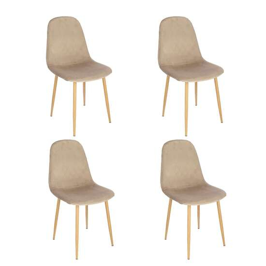 SCAUNE BUCATARIE/LIVING, CATIFEA, MODEL CUSATURA PE SPATE, BEJ, MAX 100 KG, SET 4 BUC, 44X52X85 CM, VIGO, JUMI [1]