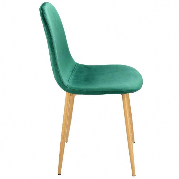 SCAUNE BUCATARIE/LIVING, CATIFEA, MODEL CUSATURA PE SPATE, VERDE, MAX 100 KG, SET 4 BUC, 44X52X85 CM, VIGO, JUMI [5]