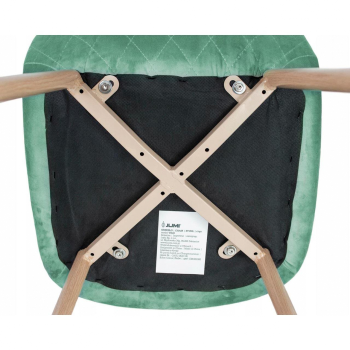 SCAUNE BUCATARIE/LIVING, CATIFEA, MODEL CUSATURA PE SPATE, VERDE SI NATUR, MAX 100 KG, SET 4 BUC, 44X52X85 CM, VIGO, JUMI [2]