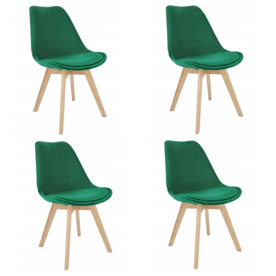 SCAUNE BUCATARIE/LIVING, LEMN, CATIFEA, VERDE, SET 4 BUC, 49X60X82 CM, BARI [1]
