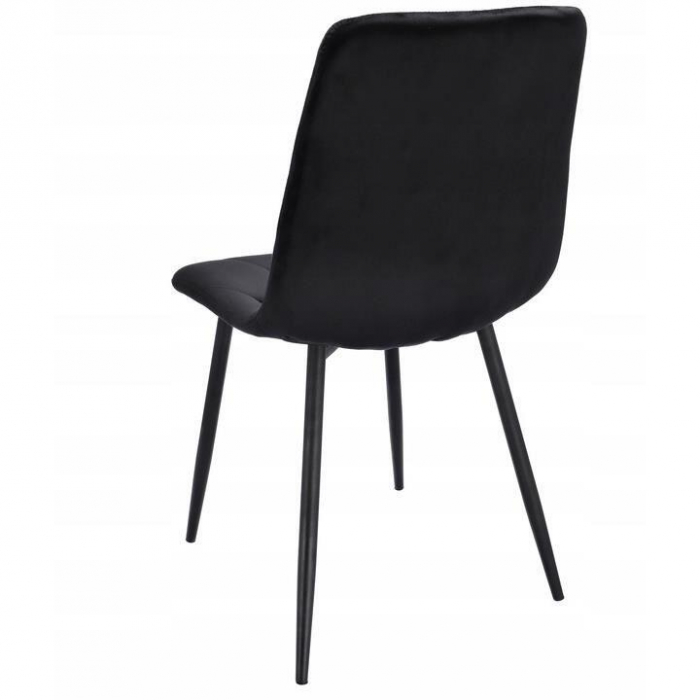 SCAUNE BUCATARIE/LIVING, MATLASAT, CATIFEA, METAL, NEGRU, SET 4 BUC, 44X52X89 CM, PIADO, JUMI [5]