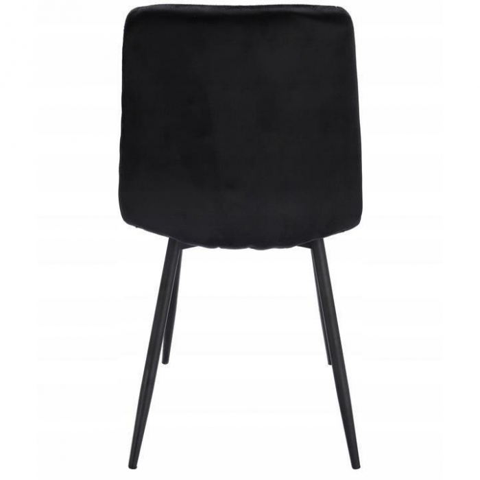SCAUNE BUCATARIE/LIVING, MATLASAT, CATIFEA, METAL, NEGRU, SET 4 BUC, 44X52X89 CM, PIADO, JUMI [3]