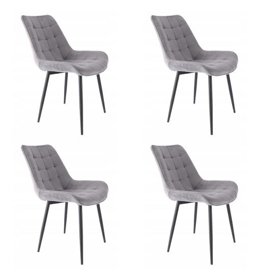 SCAUNE BUCATARIE/LIVING, METALIC, CATIFEA, GRI, SET 4 BUC, 53X63X83 CM, MISTY [1]