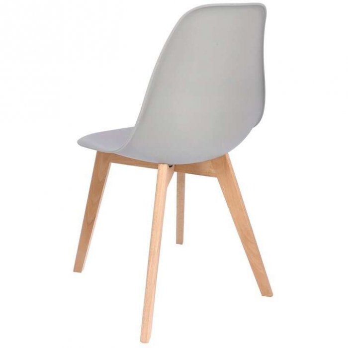 SCAUNE BUCATARIE/LIVING, PP, LEMN, GRI, SET 4 BUC, 46X52X82 CM, ADA [5]