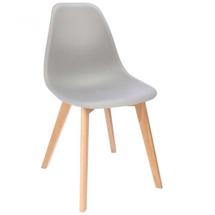 SCAUNE BUCATARIE/LIVING, PP, LEMN, GRI, SET 4 BUC, 46X52X82 CM, ADA [4]