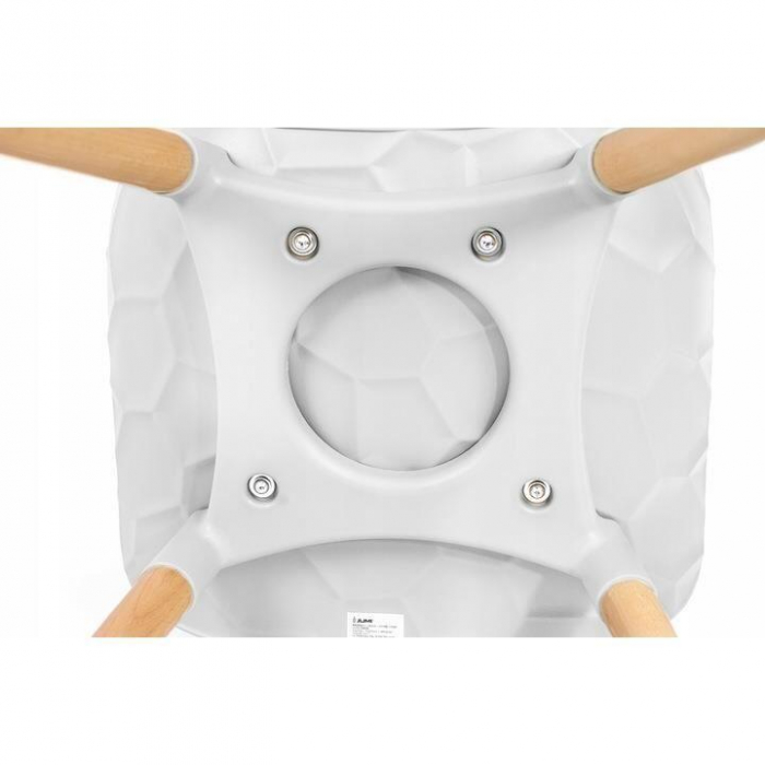 SCAUNE BUCATARIE/LIVING, PP, LEMN, MAX 130 KG, ALB, SET 4 BUC, 45X55X77 CM, DAVIS [4]