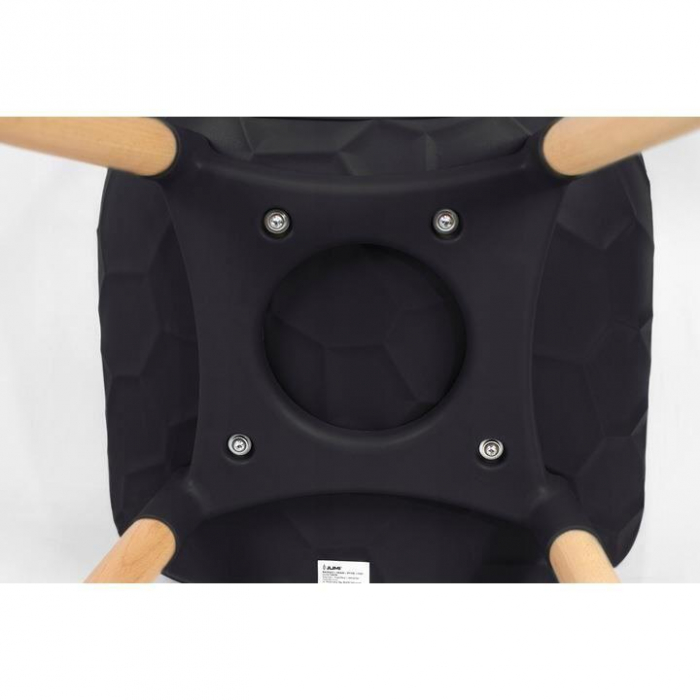 SCAUNE BUCATARIE/LIVING, PP, LEMN, MAX 130 KG, NEGRU, SET 4 BUC, 45X55X77 CM, DAVIS, JUMI [3]