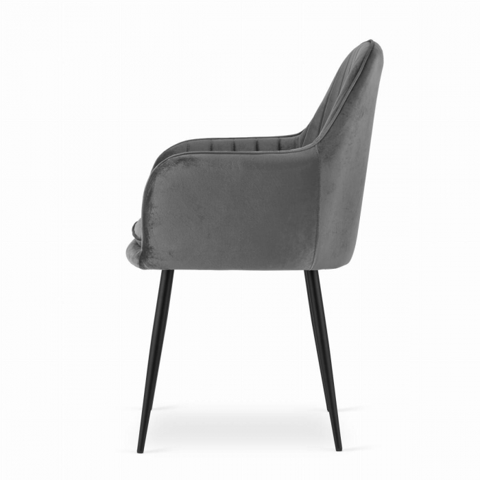 SCAUNE BUCATARIE/LIVING, SET 2 BUC, ARTOOL, LUGO, CATIFEA, METAL, GRI SI NEGRU, 57.5X56.5X86.5 CM [12]
