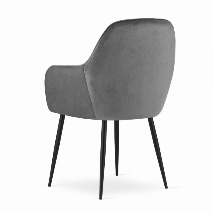 SCAUNE BUCATARIE/LIVING, SET 2 BUC, ARTOOL, LUGO, CATIFEA, METAL, GRI SI NEGRU, 57.5X56.5X86.5 CM [11]