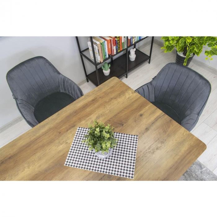 SCAUNE BUCATARIE/LIVING, SET 2 BUC, ARTOOL, LUGO, CATIFEA, METAL, GRI SI NEGRU, 57.5X56.5X86.5 CM [8]