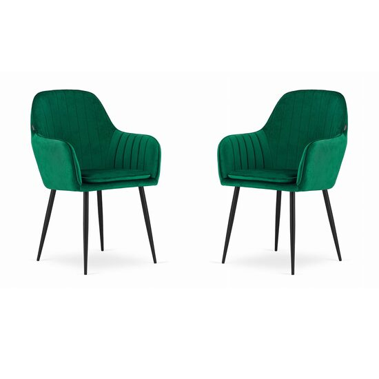 SCAUNE BUCATARIE/LIVING, SET 2 BUC, ARTOOL, LUGO, CATIFEA, METAL, VERDE SI NEGRU, 57.5X56.5X86.5 CM [1]
